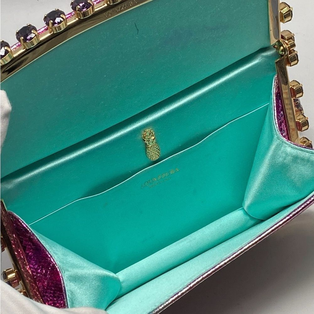 Aquazzura Mini Galactic Crystal Snake-Embossed Leather Shoulder Bag - Picture 10 of 10